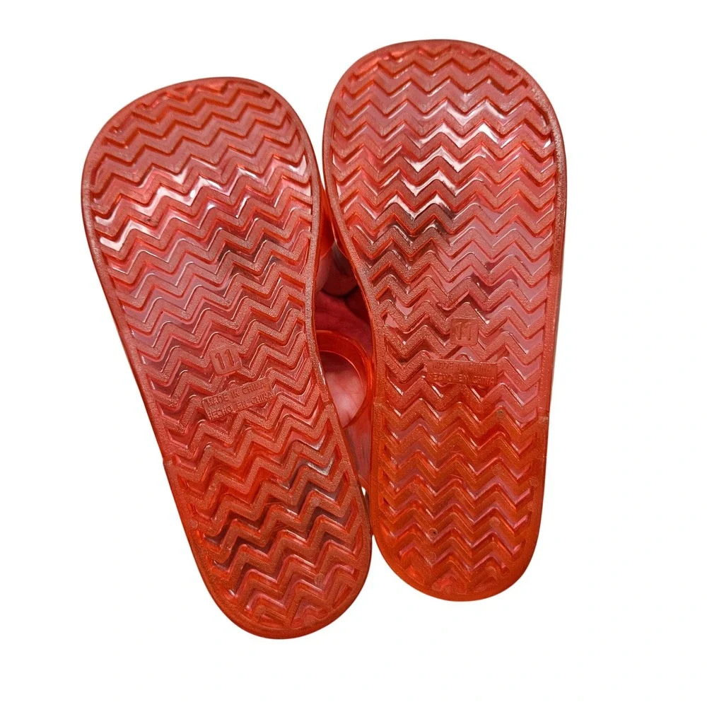 Old Navy Jelly Sandals Toddler Girls 11 Red Strawberry Glitter T-Strap Summer